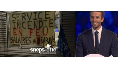 Tony Estanguet remercie les agents de sécurité lors de la cérémonie de clôture des Jeux olympiques de Paris 2024