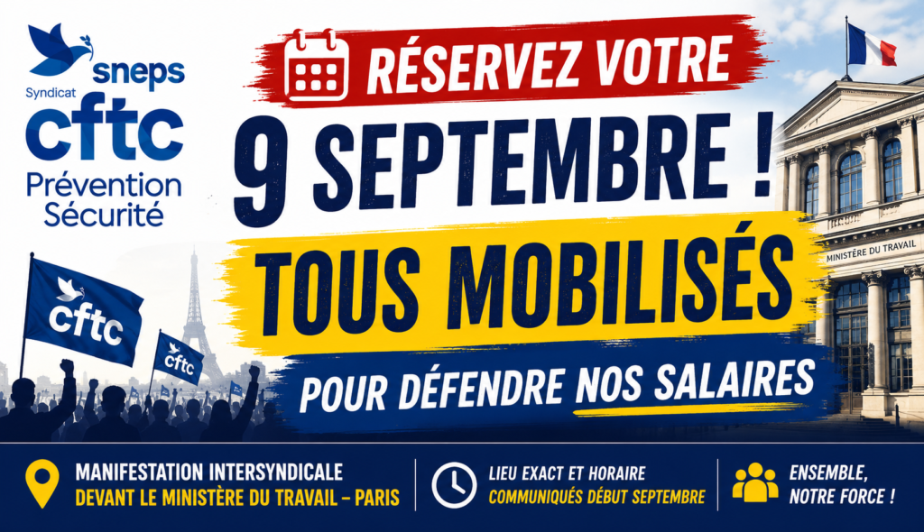 Le SNEPS-CFTC appelle à la mobilisation le 9 septembre !