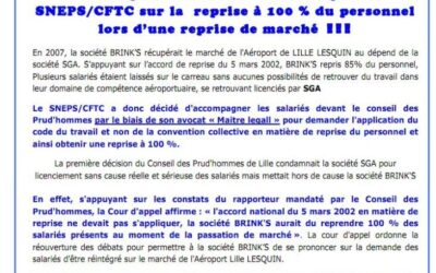 Victoire Juridique sur la reprise à 100% du personnel lors d&rsquo;une reprise de marché